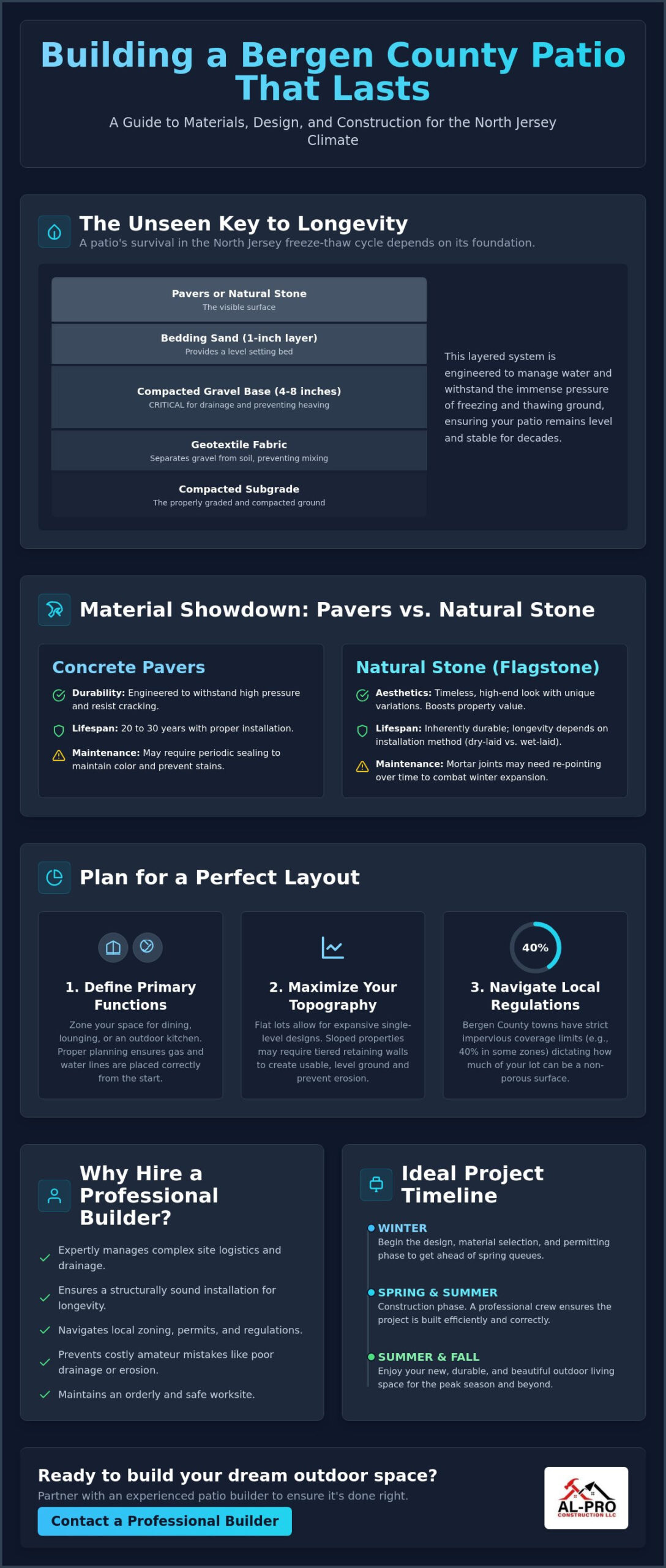 Patio Builder Bergen County NJ: Comparing Materials for Your 2026 Outdoor Project