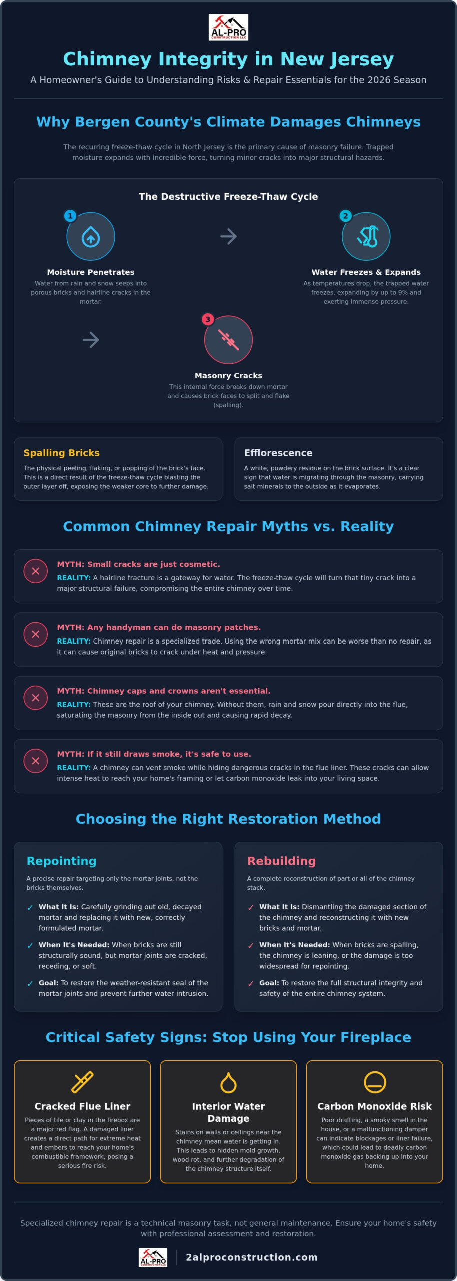 Chimney Repair in Bergen County NJ: Myth-Busting and Restoration Guide for 2026