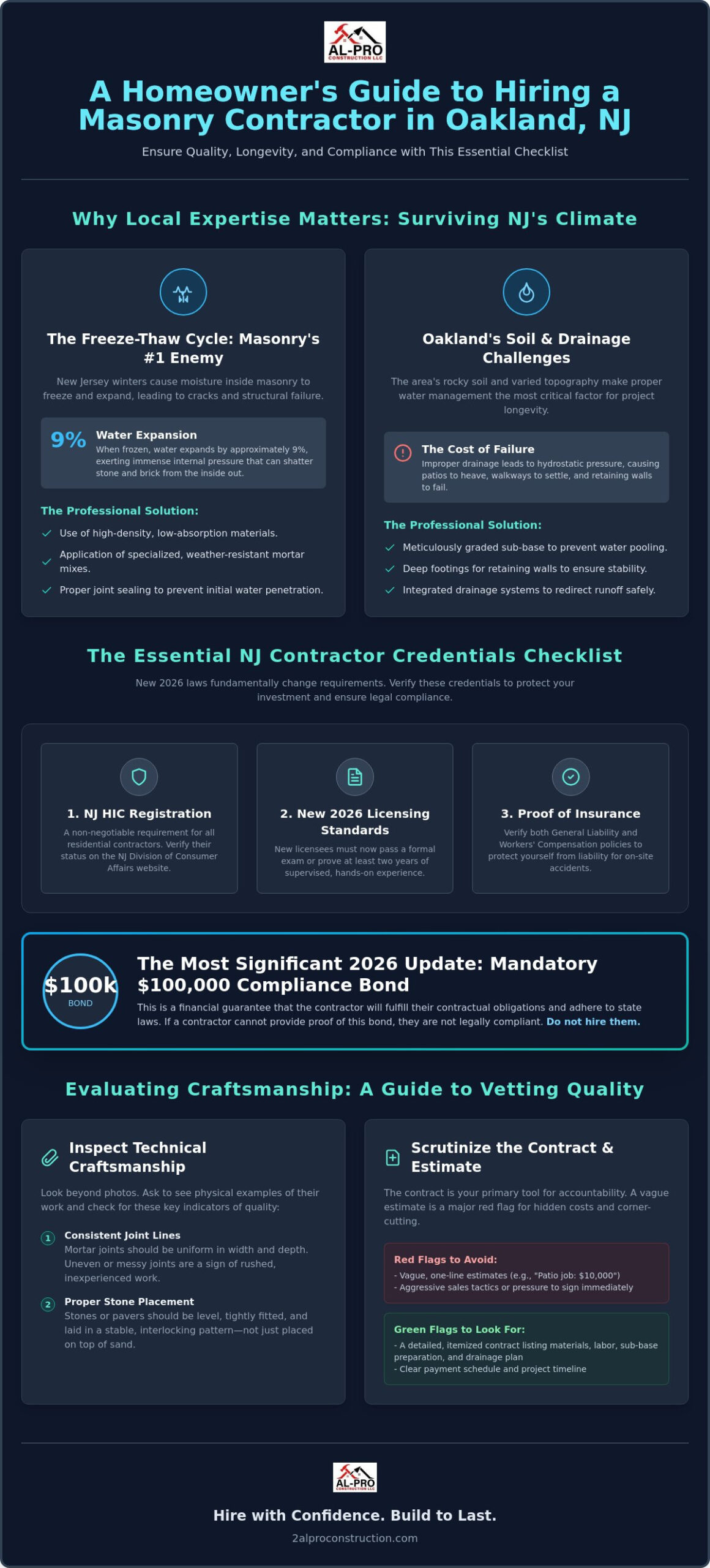 How to Find a Reliable Masonry Contractor in Oakland NJ: The 2026 Homeowner’s Checklist